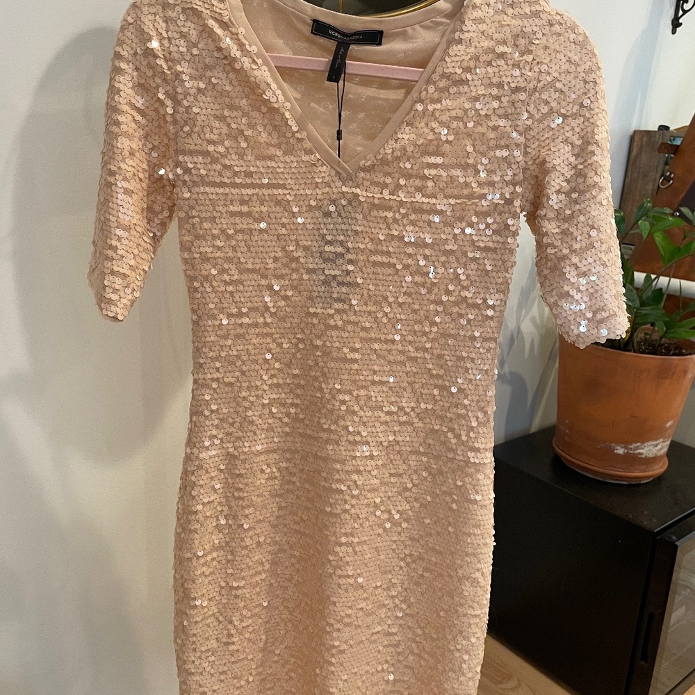 BCBGMAXAZRIA rose sparkle dress- small- new with tags